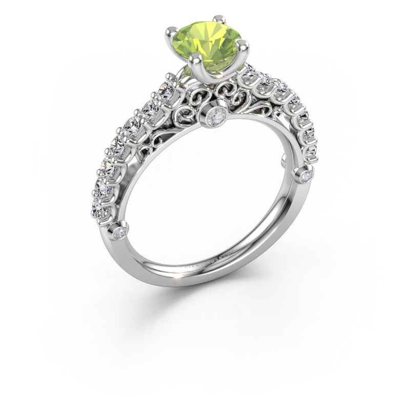 Bild von Verlobungsring Shaunda 585 Weißgold Peridot 6 mm