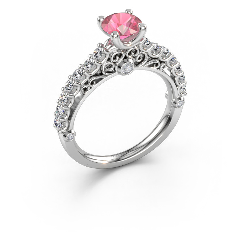 Immagine di Anello di fidanzamento Shaunda 585 oro bianco Tormalina rosa 6 mm