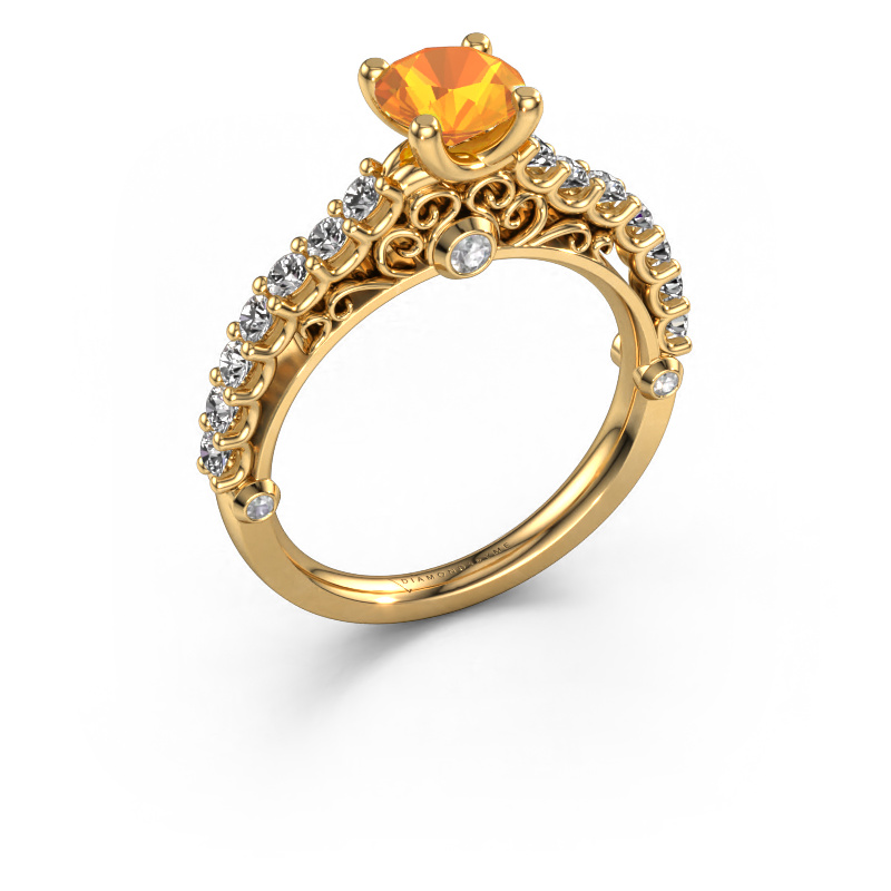 Image of Engagement ring Shaunda 585 gold Citrin 6 mm