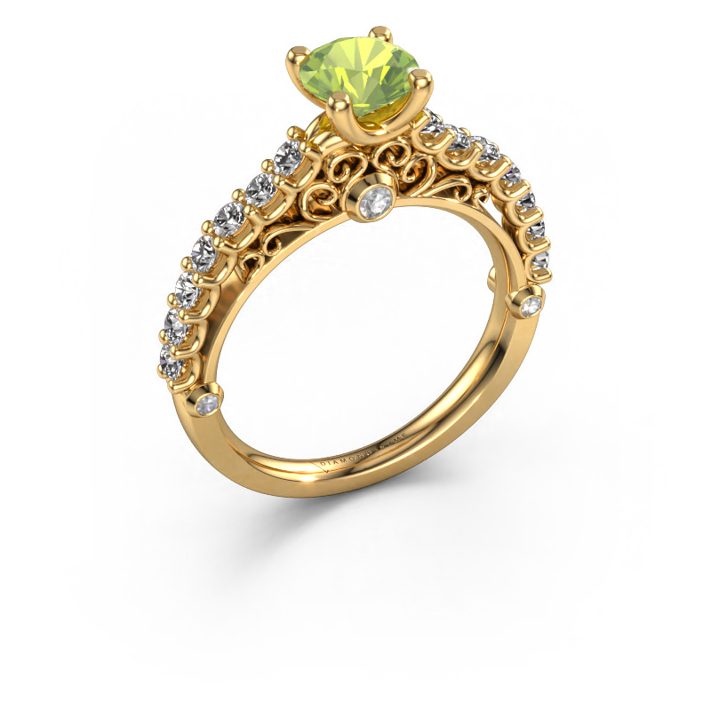 Image of Engagement ring Shaunda 585 gold Peridot 6 mm