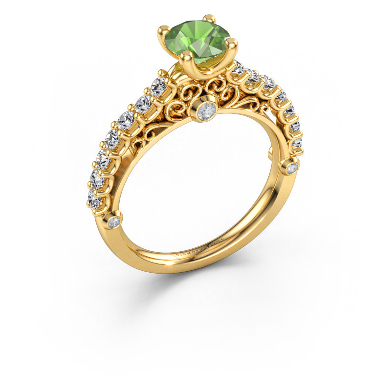 Bild von Verlobungsring Shaunda 585 Gold Turmalin grün 6 mm