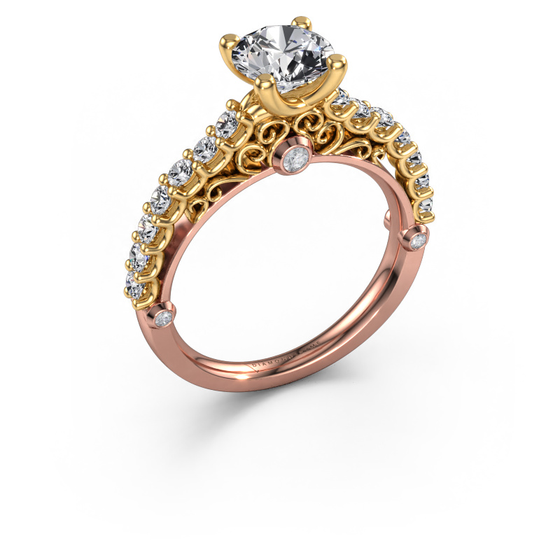 Image de Bague de fiançailles Shaunda 585 or rose Diamant synthétique 1.50 crt