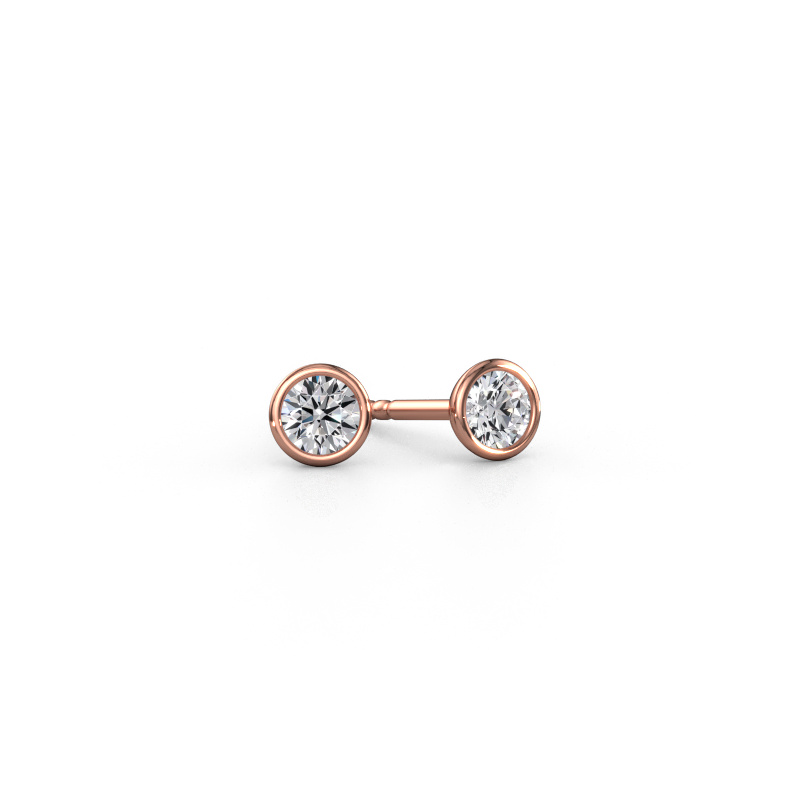 Afbeelding van Oorstekers Shemika 585 Rosé goud Diamant 0.40 crt