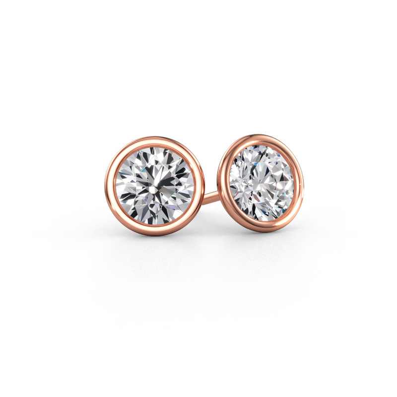 Immagine di Orecchini a lobo Shemika 585 oro rosa Diamante 3.00 crt