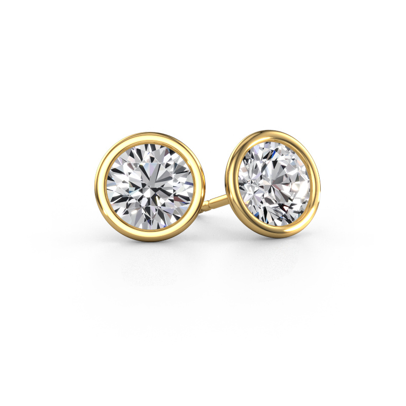 Image of Stud earrings Shemika 585 gold Diamond 4.00 crt