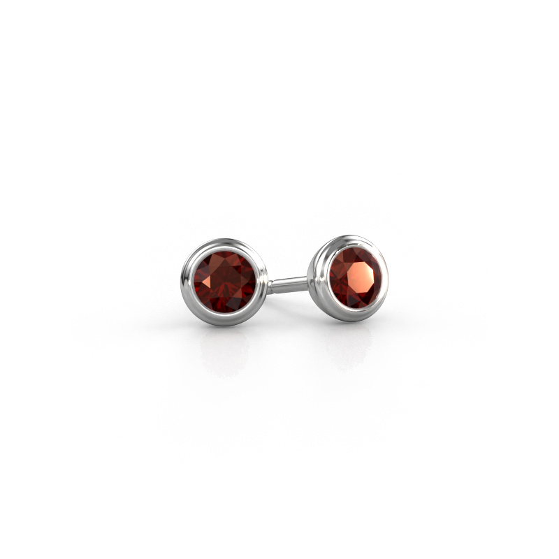 Image of Stud earrings Shemika 950 platinum Garnet 4 mm