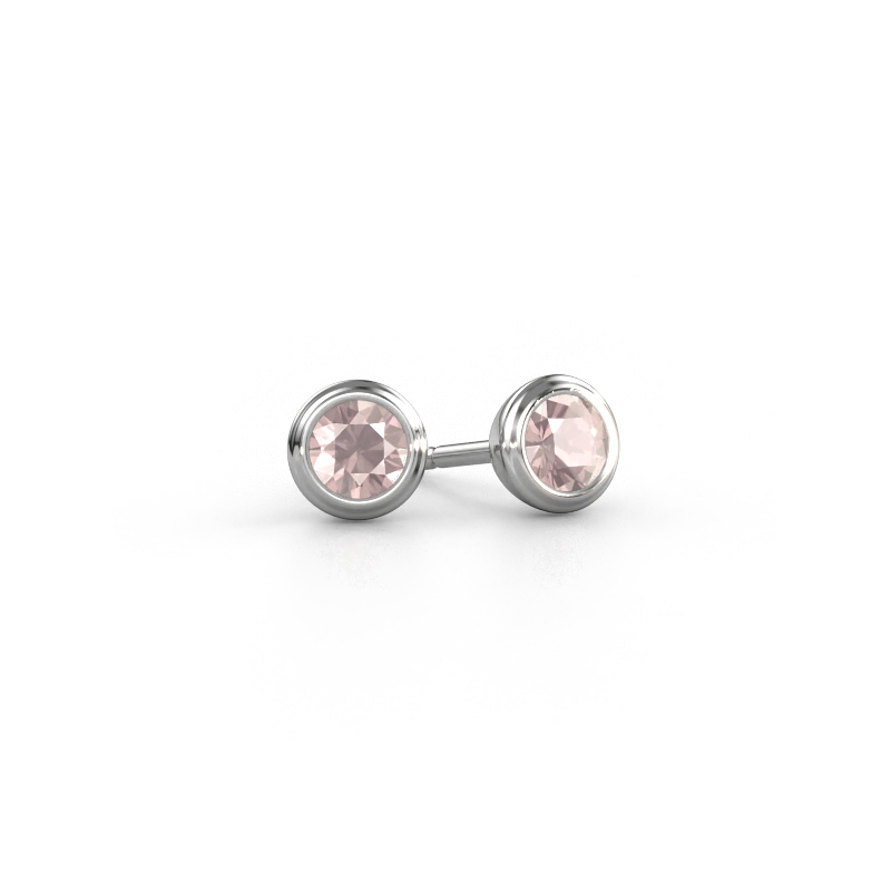 Image of Stud earrings Shemika 950 platinum Morganite champagne 4 mm