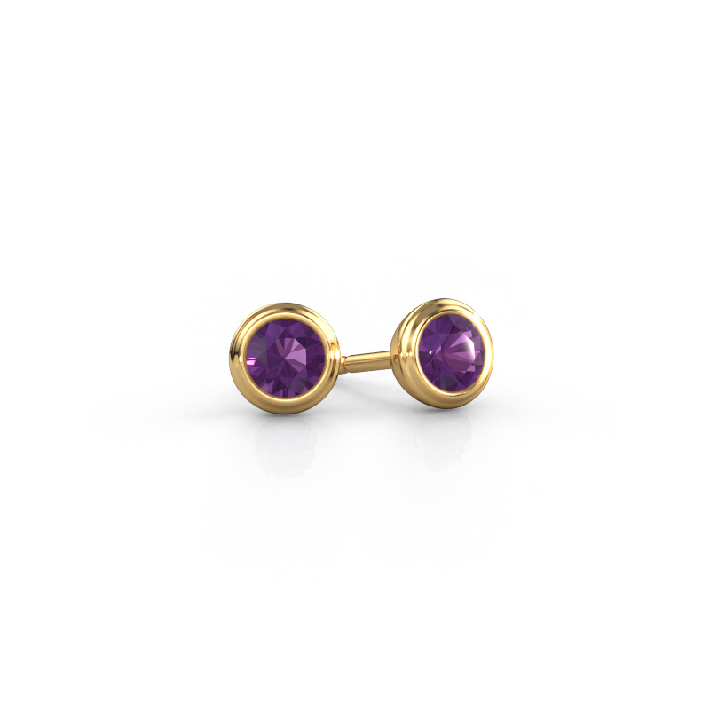Image of Stud earrings Shemika 585 gold Amethyst 4 mm