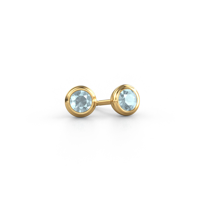 Image of Stud earrings Shemika 585 gold Aquamarine 4 mm
