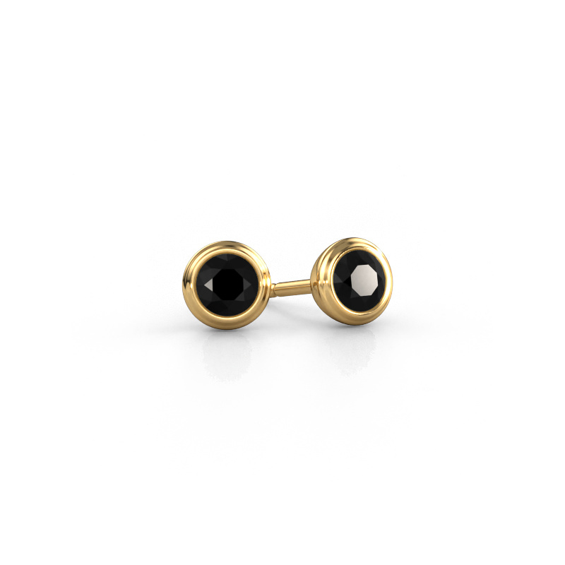 Image of Stud earrings Shemika 585 gold Black diamond 0.60 crt