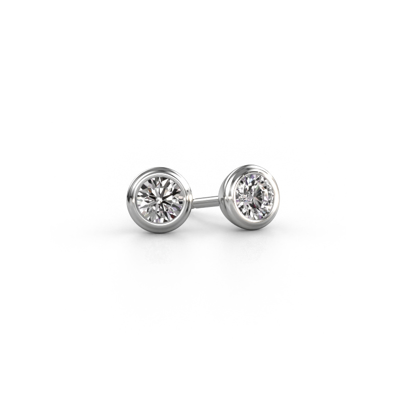 Image of Stud earrings Shemika 585 white gold Diamond 0.60 crt