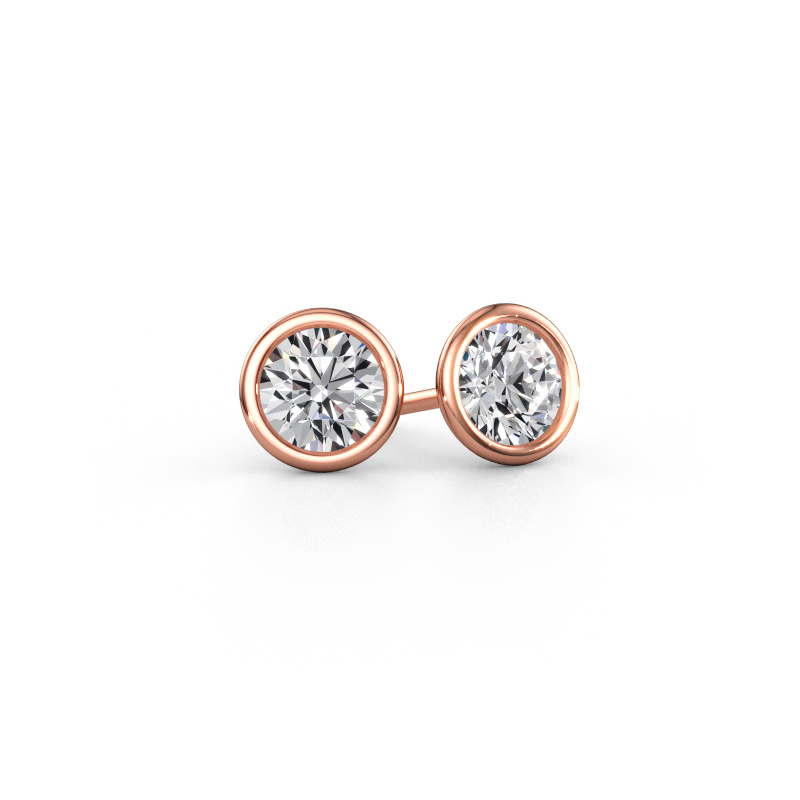 Immagine di Orecchini a lobo Shemika 585 oro rosa Diamante lab grown 1.40 crt