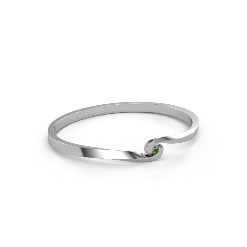 Immagine di Bracciale rigido Sheryl 585 oro bianco Tormalina verde 3.7 mm