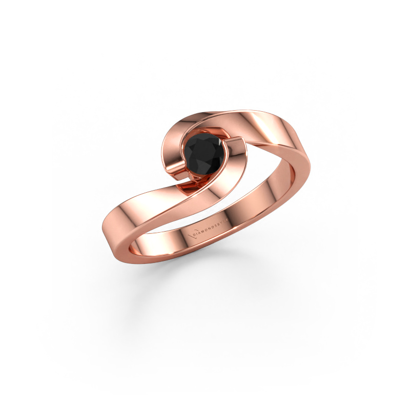 Bild av Förlovningsring Sheryl 585 roséguld Svart diamant 0.24 crt