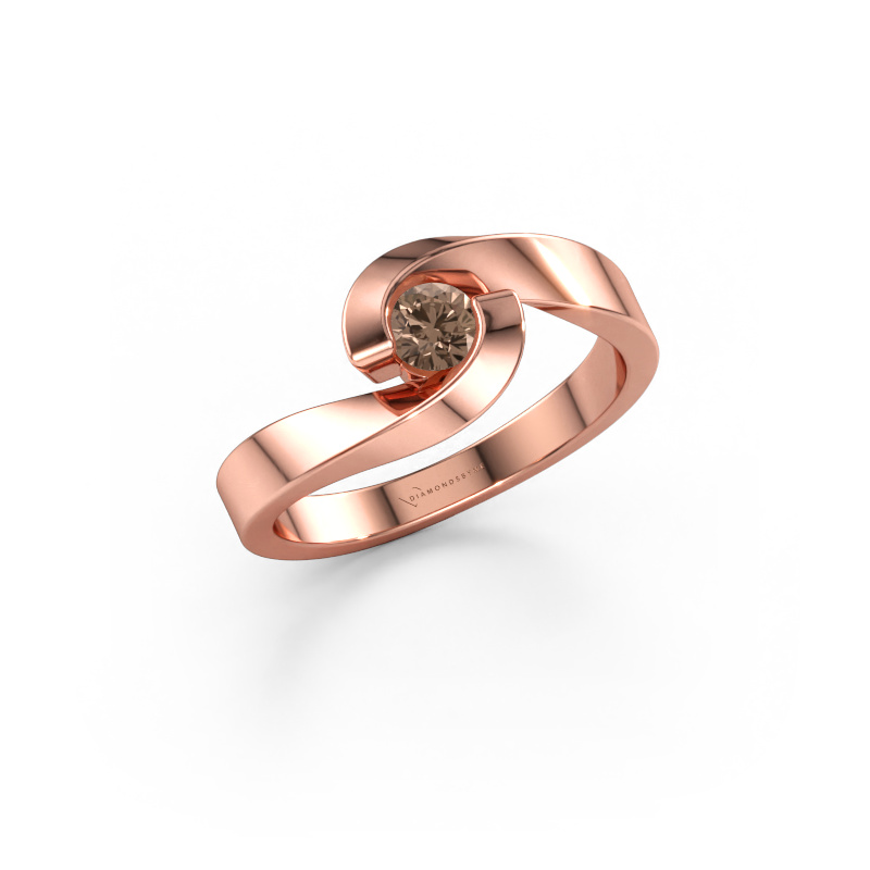 Image of Engagement ring Sheryl 585 rose gold Brown diamond 0.20 crt