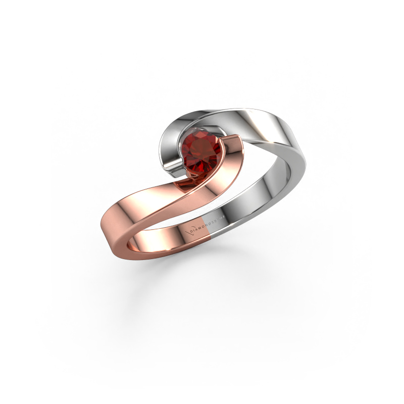 Image de Bague de fiançailles Sheryl 585 or rose Grenat 3.7 mm