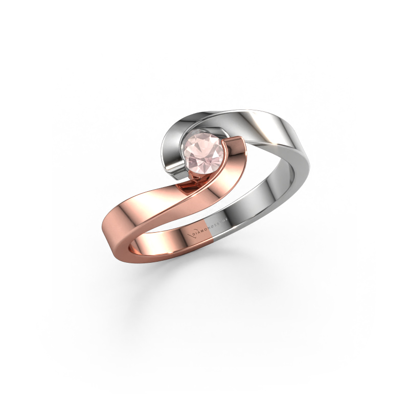 Image of Engagement ring Sheryl 585 rose gold Morganite champagne 3.7 mm