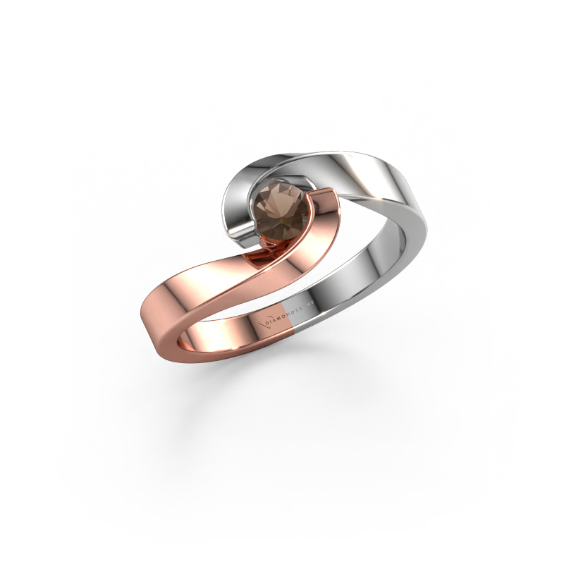 Image de Bague de fiançailles Sheryl 585 or rose Quartz fumé 3.7 mm