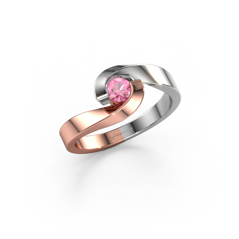 Bild von Verlobungsring Sheryl 585 Roségold Pink Saphir 3.7 mm