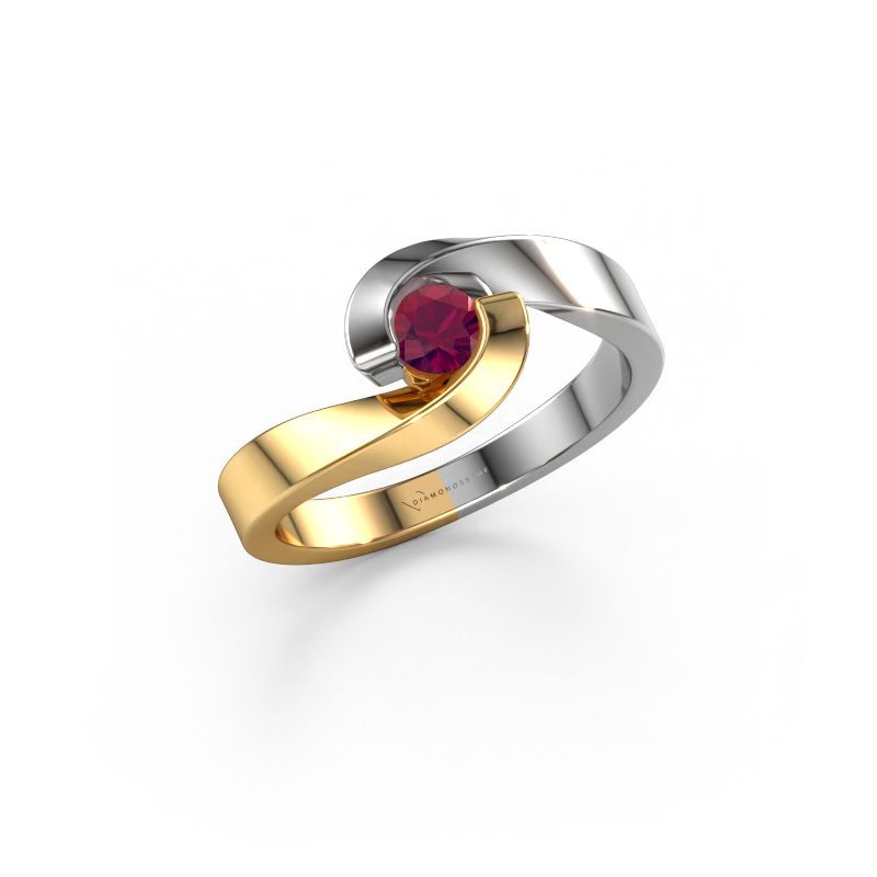 Image de Bague de fiançailles Sheryl 585 or jaune Rhodolite 3.7 mm