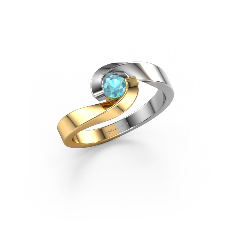 Bild von Verlobungsring Sheryl 585 Gold Blau Topas 3.7 mm