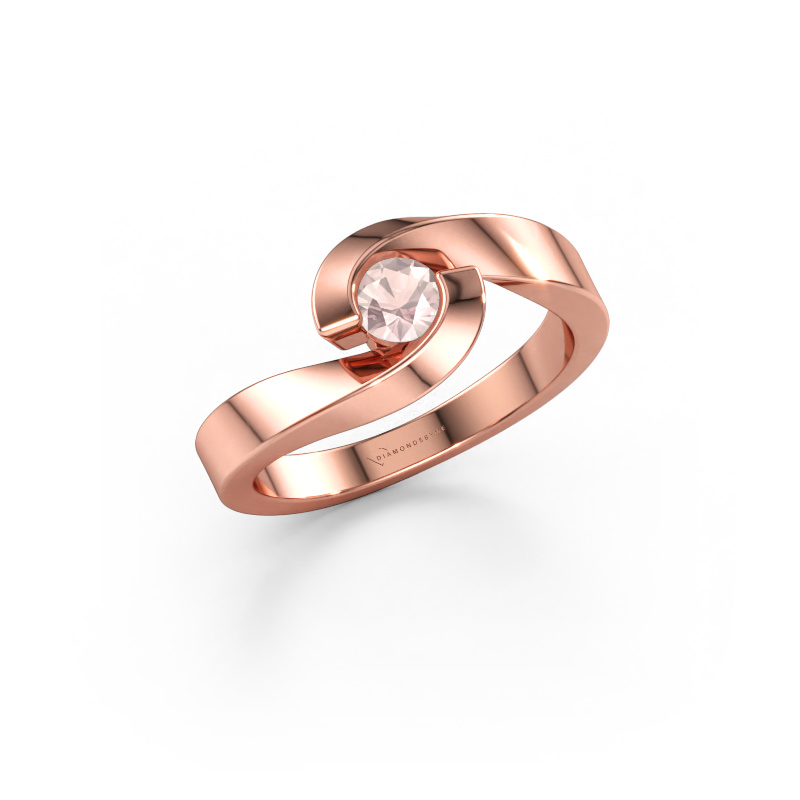 Immagine di Anello Sheryl 585 oro rosa Morganite champagne 4 mm
