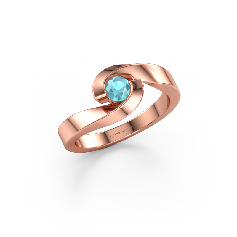 Bild av Ring Sheryl 585 roséguld Blå topas 4 mm