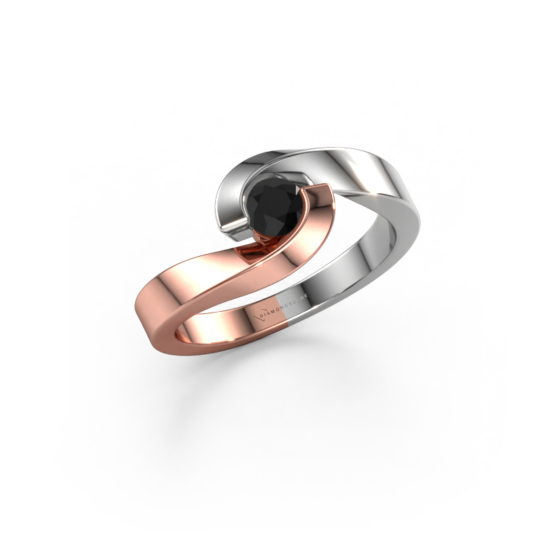 Bild von Ring Sheryl 585 Roségold Schwarz Diamant 0.30 crt