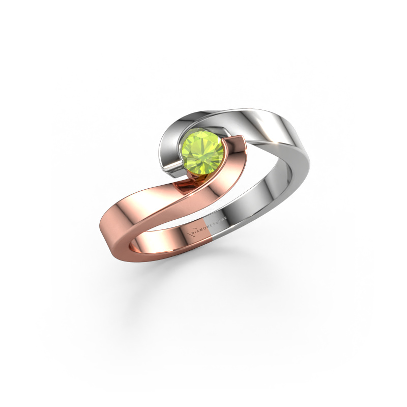 Image of Ring Sheryl 585 rose gold Peridot 4 mm