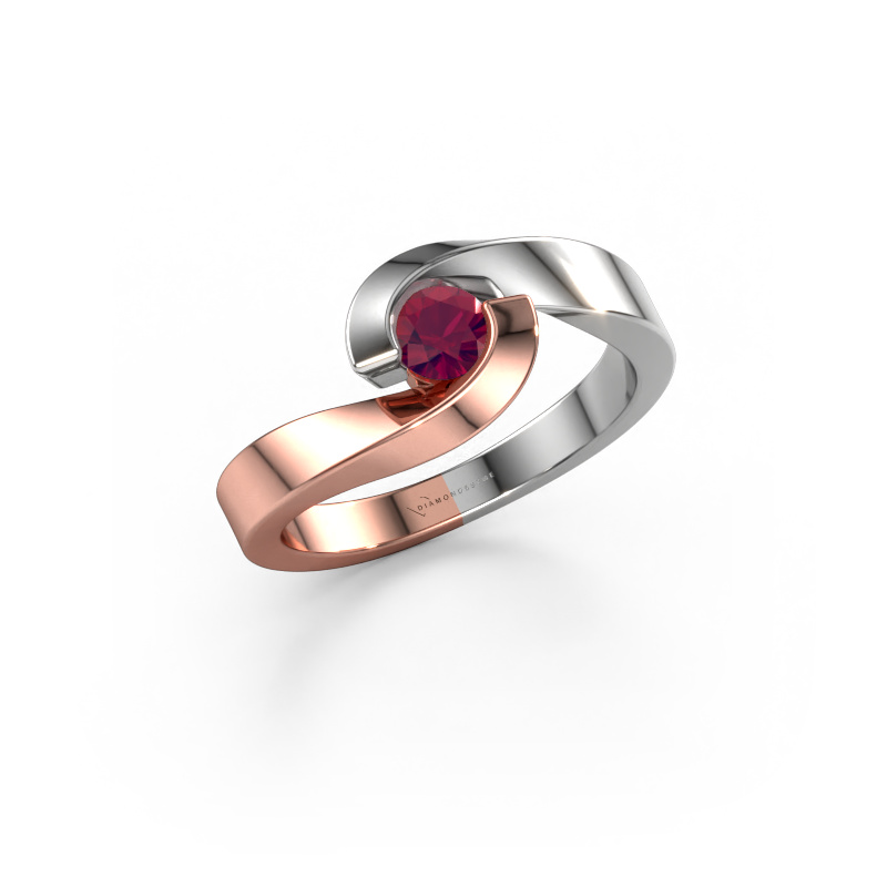 Image of Ring Sheryl 585 rose gold Rhodolite 4 mm