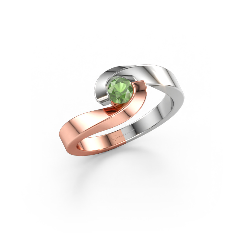 Afbeelding van Ring Sheryl 585 rosé goud Toermalijn groen 4 mm