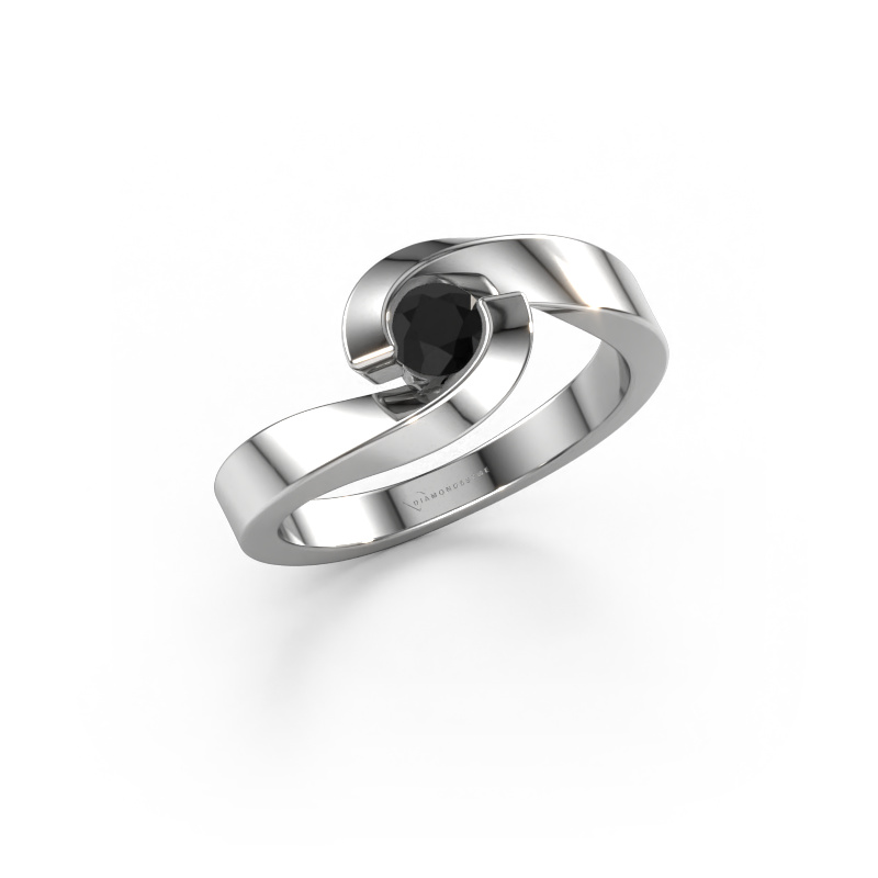 Image of Ring Sheryl 950 platinum Black diamond 0.30 crt