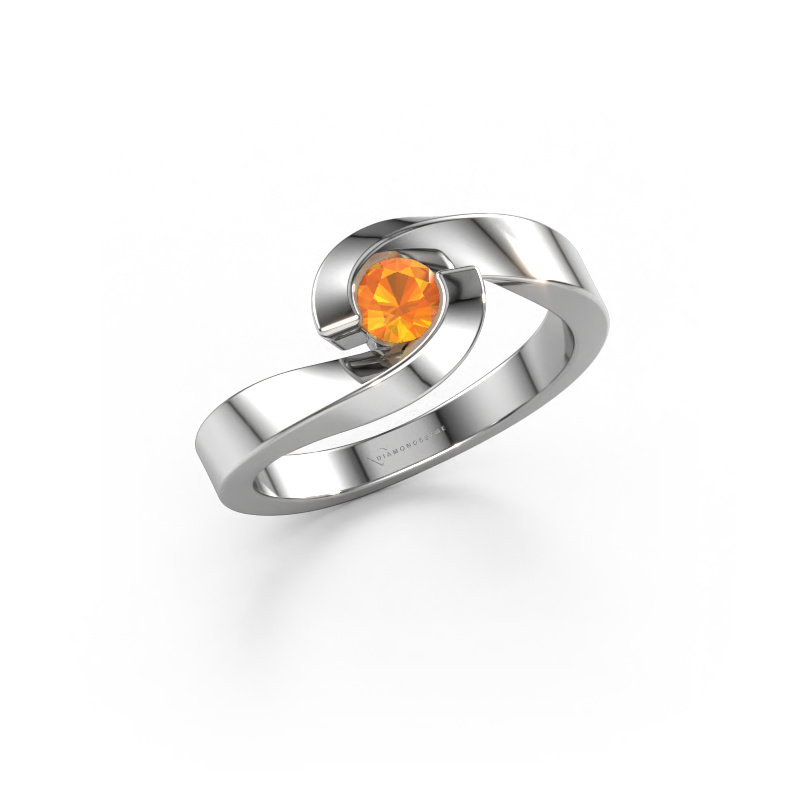 Image de Bague Sheryl 585 or blanc Citrine 4 mm