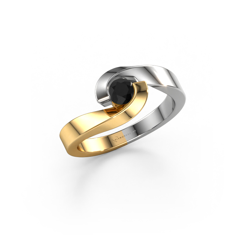 Image de Bague Sheryl 585 or jaune Diamant noir 0.30 crt