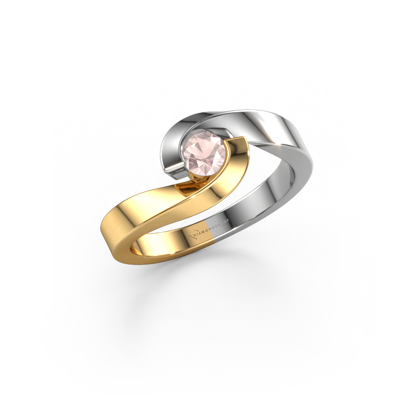 Image of Ring Sheryl 585 gold Morganite champagne 4 mm