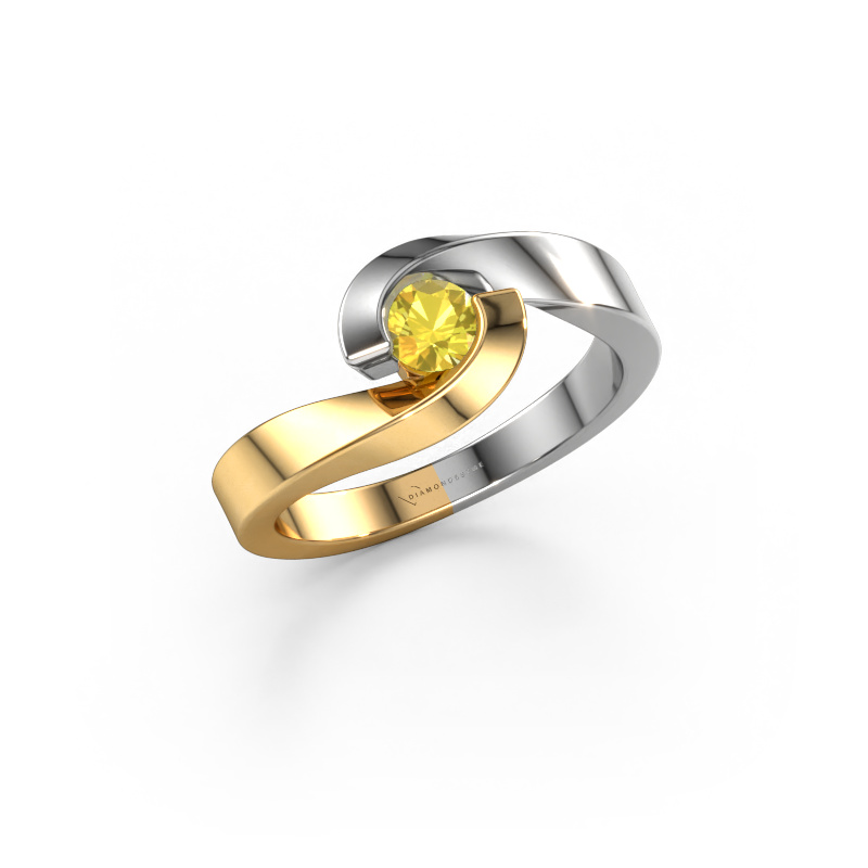 Image of Ring Sheryl 585 gold Yellow sapphire 4 mm