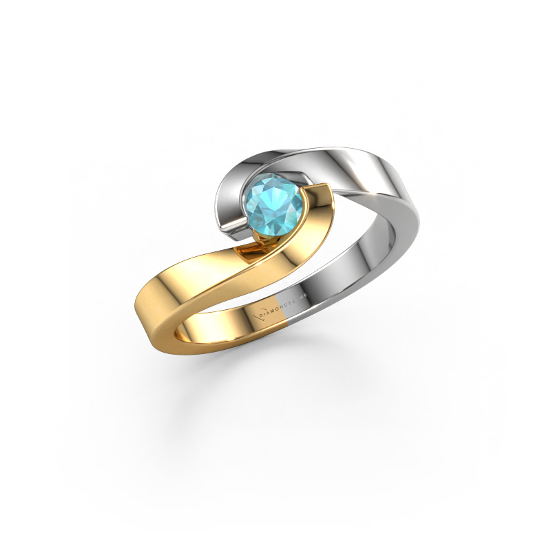 Image of Ring Sheryl 585 gold Blue topaz 4 mm