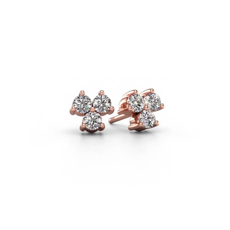 Image of Stud earrings Shirlee 585 rose gold Lab grown diamond 0.60 crt