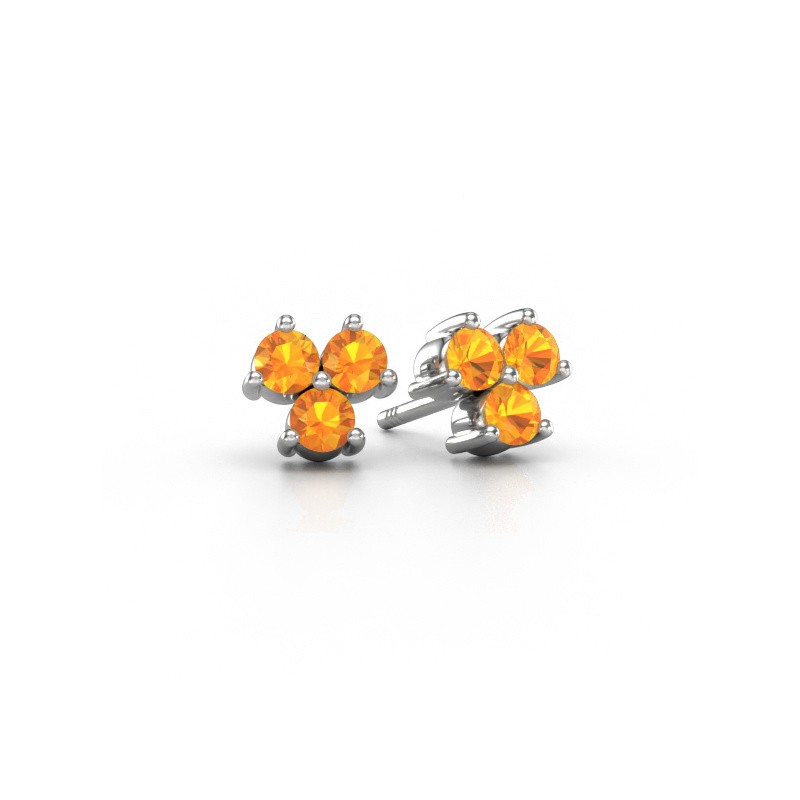 Image of Stud earrings Shirlee 950 platinum Citrin 3 mm
