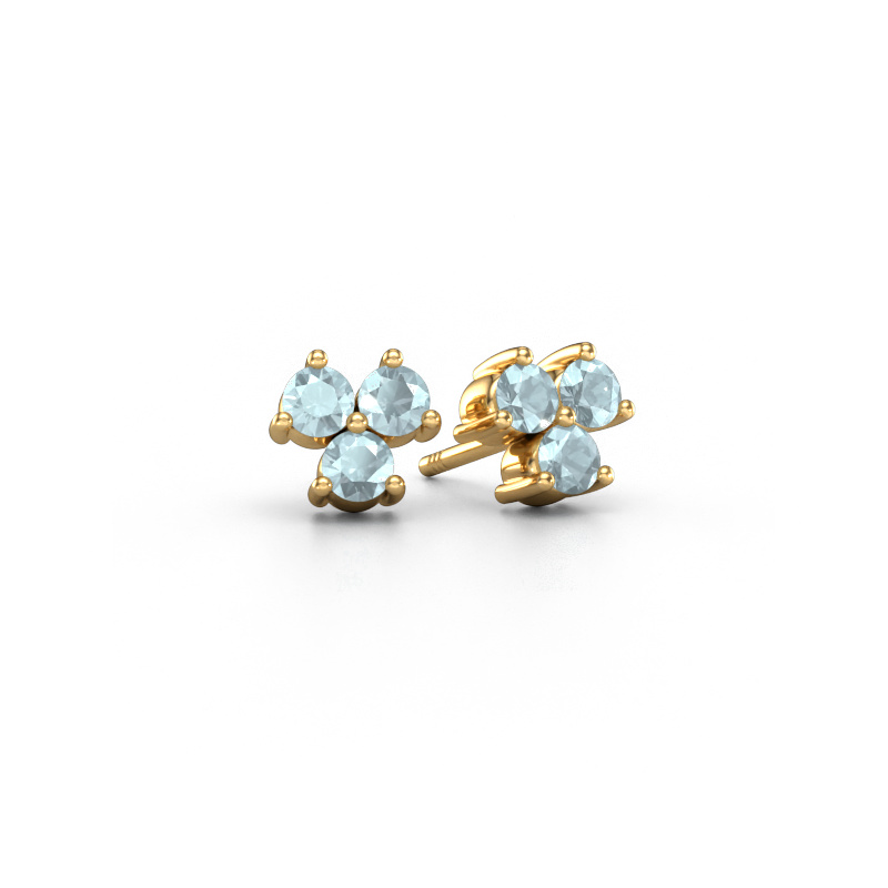 Image of Stud earrings Shirlee 585 gold Aquamarine 3 mm