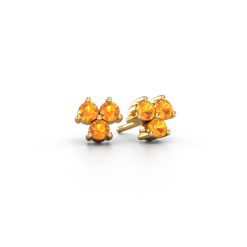 Image of Stud earrings Shirlee 585 gold Citrin 3 mm