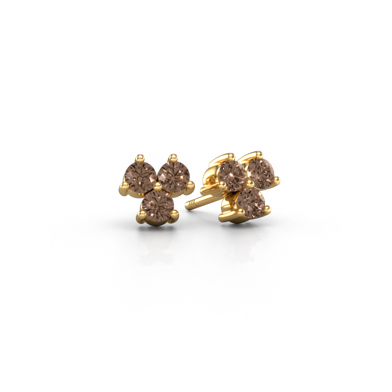 Image of Stud earrings Shirlee 585 gold Brown diamond 0.60 crt