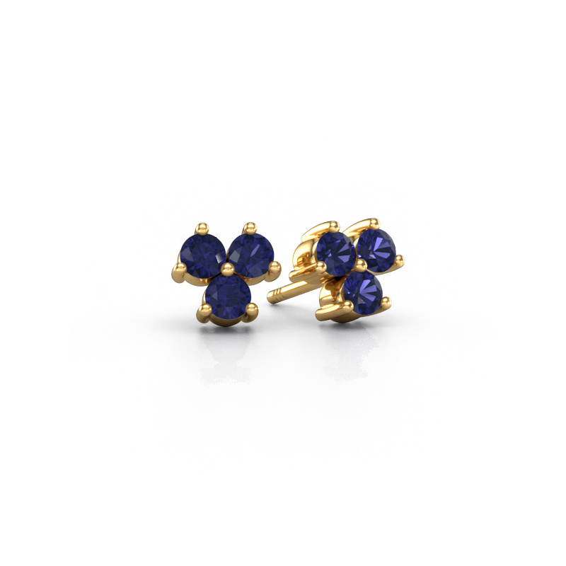 Image of Stud earrings Shirlee 585 gold Sapphire 3 mm