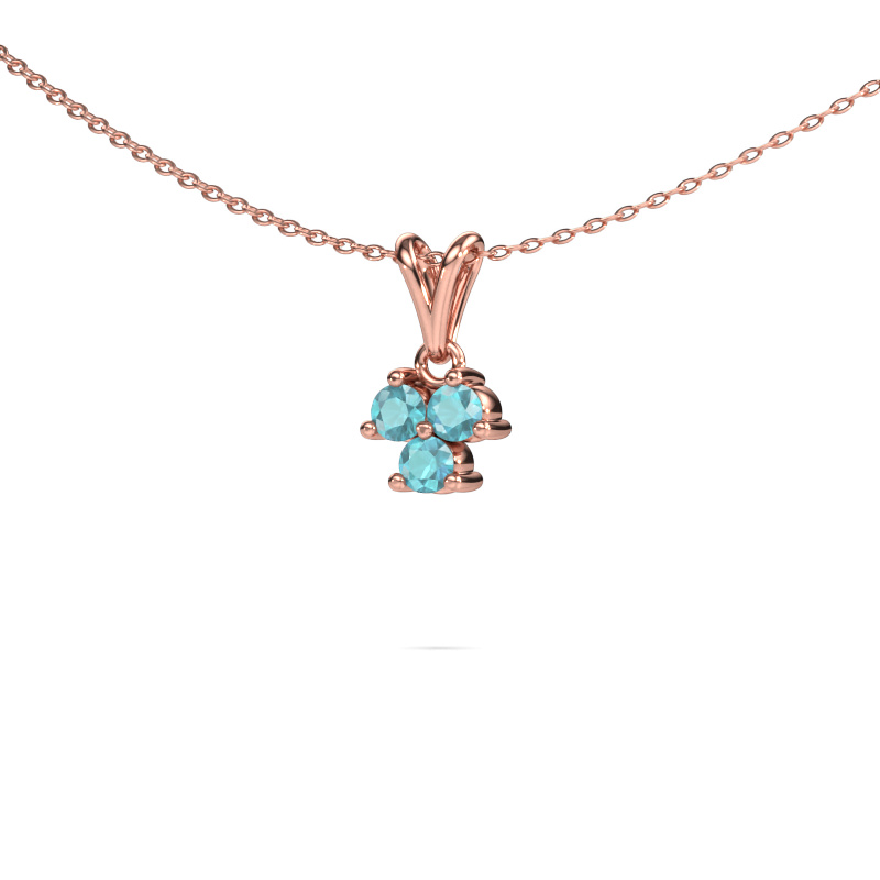 Bild von Anhänger Shirlee 585 Roségold Blau Topas 3 mm