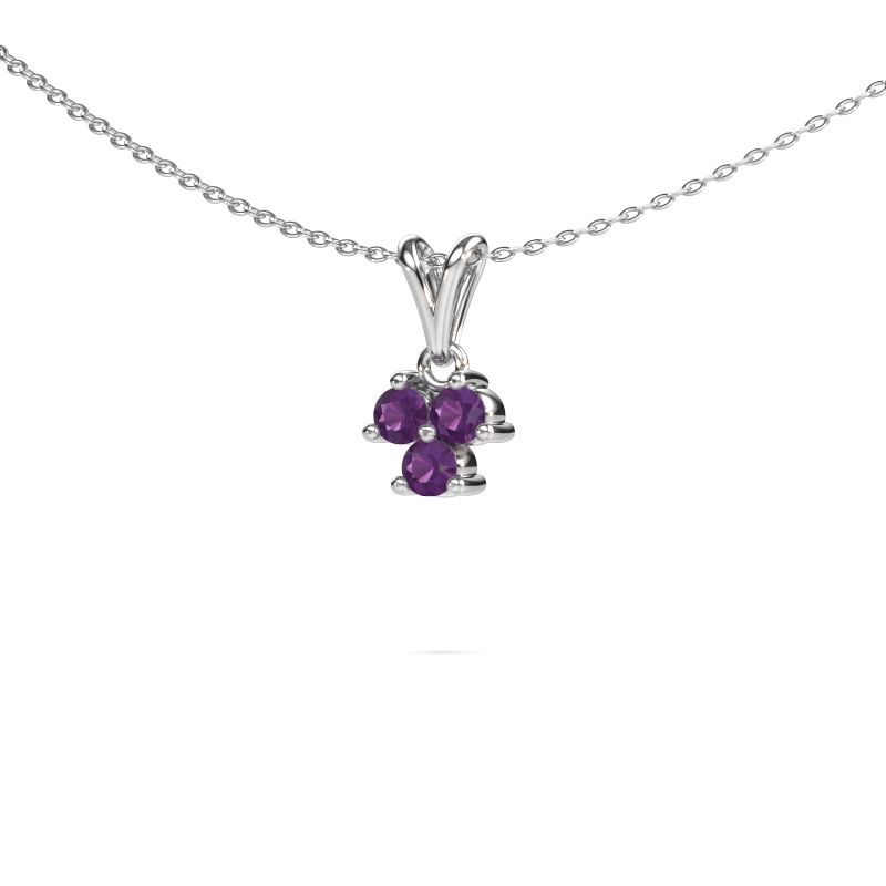 Image of Pendant Shirlee 585 white gold Amethyst 3 mm