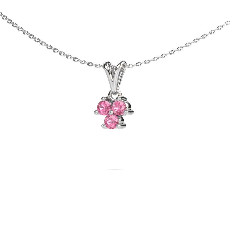 Image of Pendant Shirlee 950 platinum Pink sapphire 3 mm