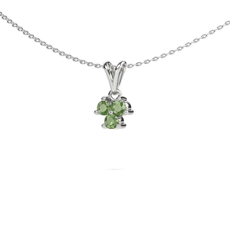 Image of Pendant Shirlee 585 white gold Tourmaline green 3 mm