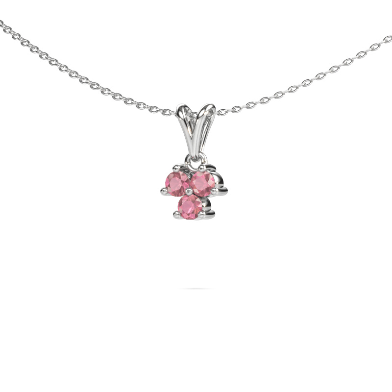 Image of Pendant Shirlee 585 white gold Tourmaline pink 3 mm