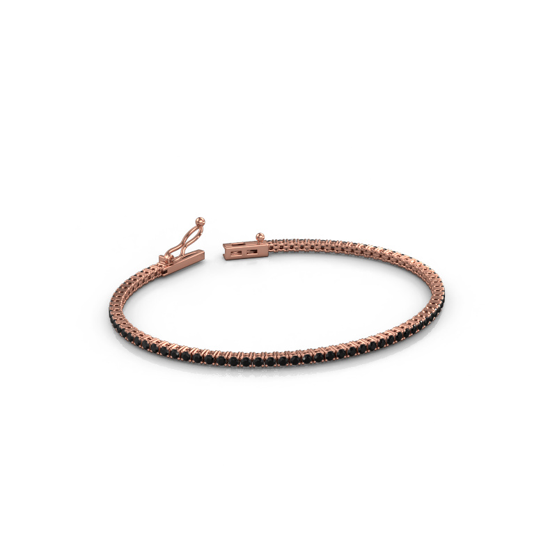 Afbeelding van Tennisarmband Shirley 1.8 ±17 cm 585 Rosé goud Zwarte diamant 2.220 crt