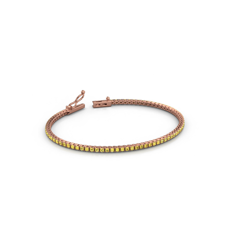 Afbeelding van Tennisarmband Shirley 1.8 ±17 cm 585 Rosé goud Gele saffier 1.8 mm